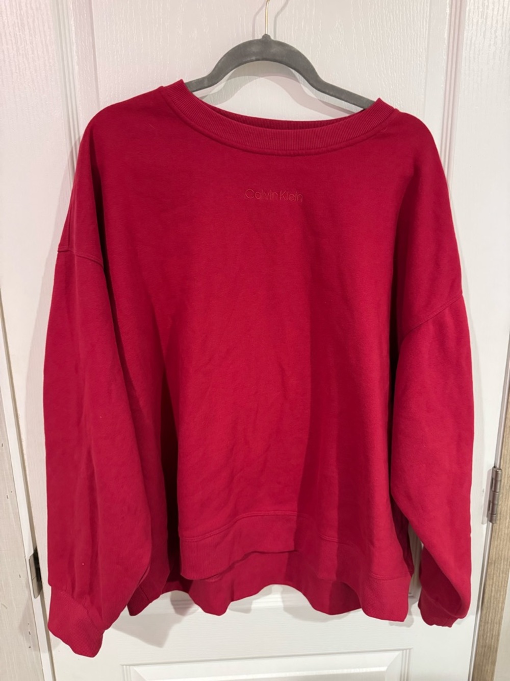 Calvin Klein Cranberry Red Pullover Sweatshirt